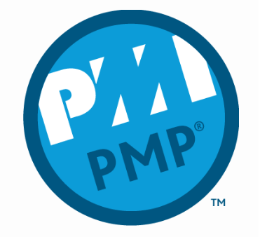 PMI PMP. Ein runder Aufkleber von PMI.