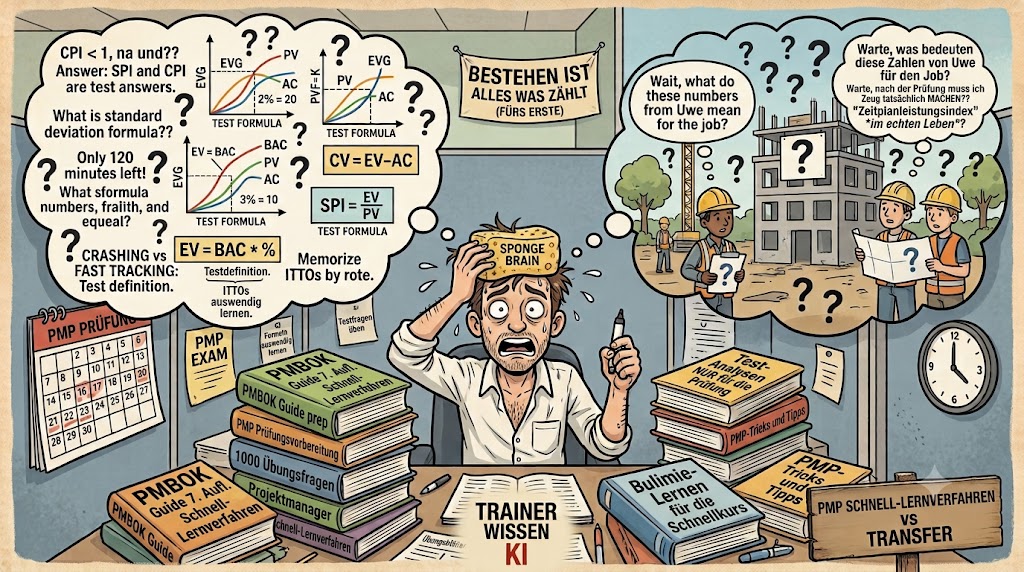 PMP Schnelllernverfahren Cramming versus Wissenstransfer bei EVM Formeln in der Praxis