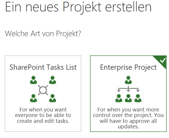 Enterprise Project auswählen