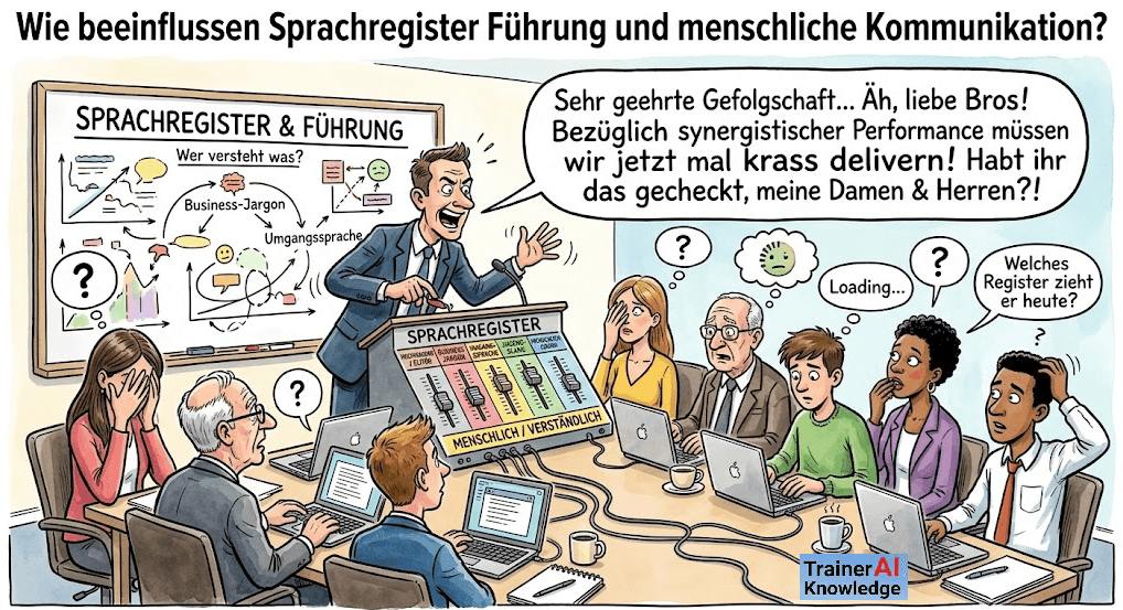Infografik zur Rolle von Sprachgesten in der menschlichen Kommunikation mit Darstellung von Körpersprache, Gestik und Mimik im Gespräch.